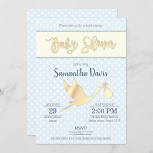 Invitation Baby shower pour bébé en Bouche d'or