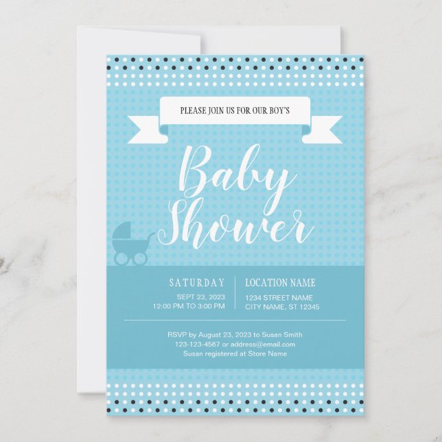 Invitation baby shower pour bébé garçon (Devant)