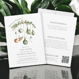 Invitation Baby-Shower pour Bébé Légume de Jardin Local