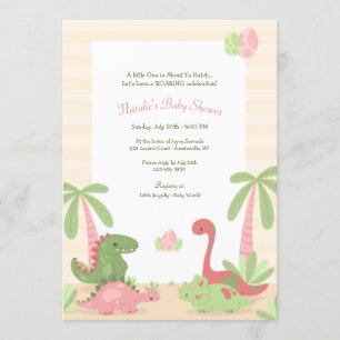 Invitation Baby shower pour bébés Dinosaur