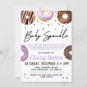 Invitation Baby shower pour bébés Donut Sprinkl