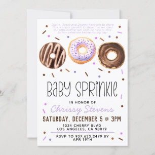 Invitation Baby shower pour bébés Donut Sprinkl