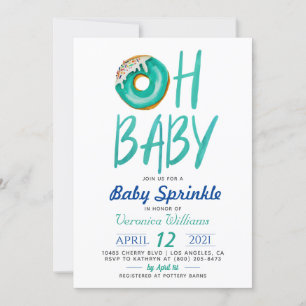 Invitation Baby shower pour bébés Donut Sprinkl