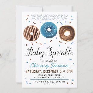 Invitation Baby shower pour bébés Donut Sprinkl