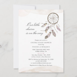 Invitation Baby Shower pour couples Bohème Chic Attrape-Rêves