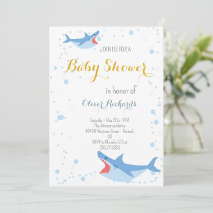 Invitation Baby shower pour enfants de Shark Summer Party
