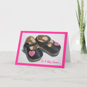 Invitation Baby shower Pour Fille : Art : Chaussures avec Coe