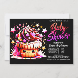 Invitation Baby shower pour filles de petit muffin imprimable