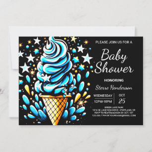 Invitation Baby shower pour garçon à la crème glacée Scoop nu