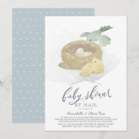 Baby shower pour garçon bleu nid par courrier