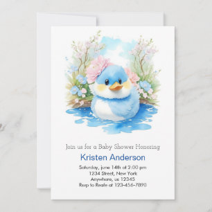 Invitation Baby shower pour garçon de canard Fleur sauvage Wa