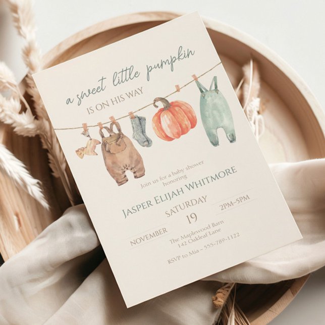 Invitation Baby shower pour garçon de petite Citrouille (Créateur téléchargé)