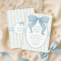 Baby shower pour garçon en poudre bleu vintage