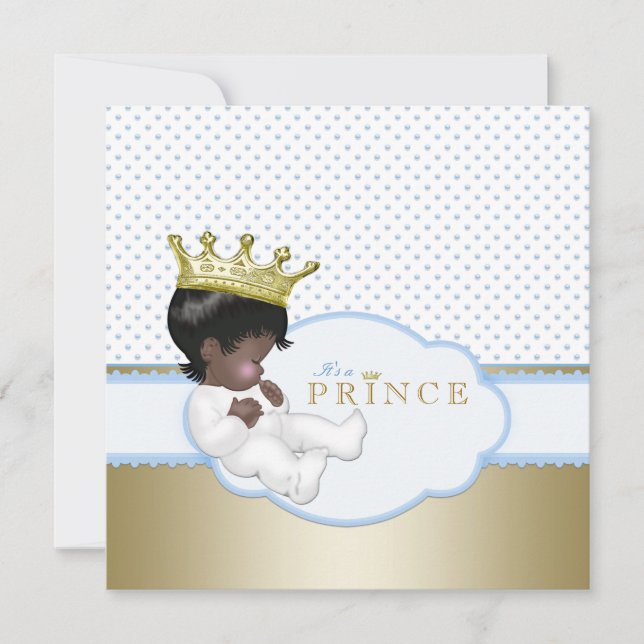 Invitation Baby Shower pour garçon ethnique (Devant)