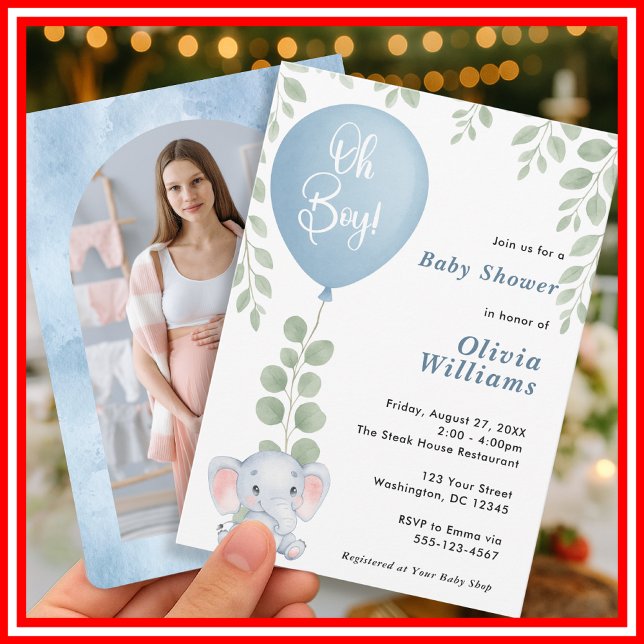 Invitation Baby Shower pour Garçon Oh Boy (Créateur téléchargé)