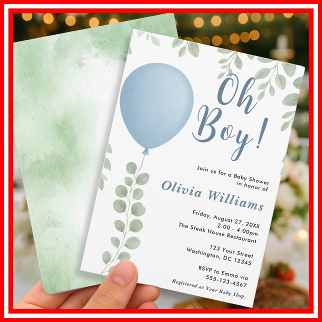 Invitation Baby Shower pour Garçon Oh Boy (Créateur téléchargé)
