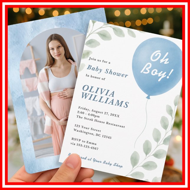 Invitation Baby Shower pour Garçon Oh Boy (Créateur téléchargé)