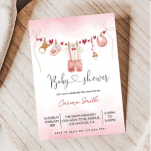 Invitation Baby shower pour garçon sur le thème de la corde à