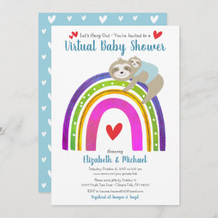 Invitation Baby shower pour garçon virtuel mignonnes fentes e