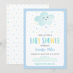 Invitation Baby shower pour garçons Cloud