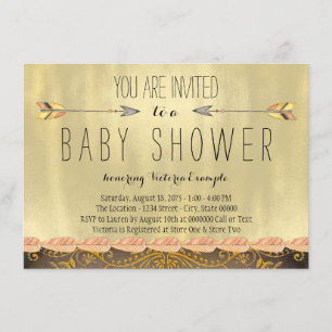 Invitation Baby shower pour garçons de la flèche tribale
