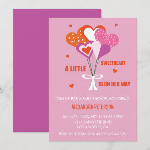 Invitation Baby shower pour la Saint-Valentin Bouquet de cœur