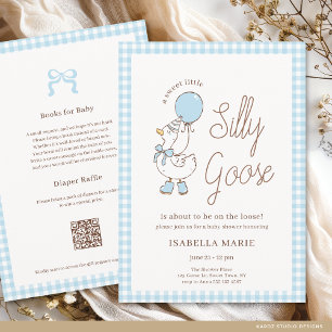 Invitation Baby Shower pour le Petit Canard Bleu Mignon et Ri