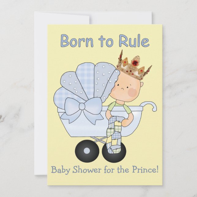 Invitation Baby Shower pour le Prince + Né pour régner ! (Devant)