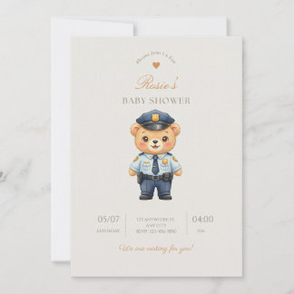 Invitation baby shower pour les familles de polici