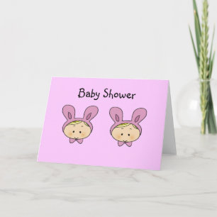 Invitation Baby shower pour les jumeaux filles
