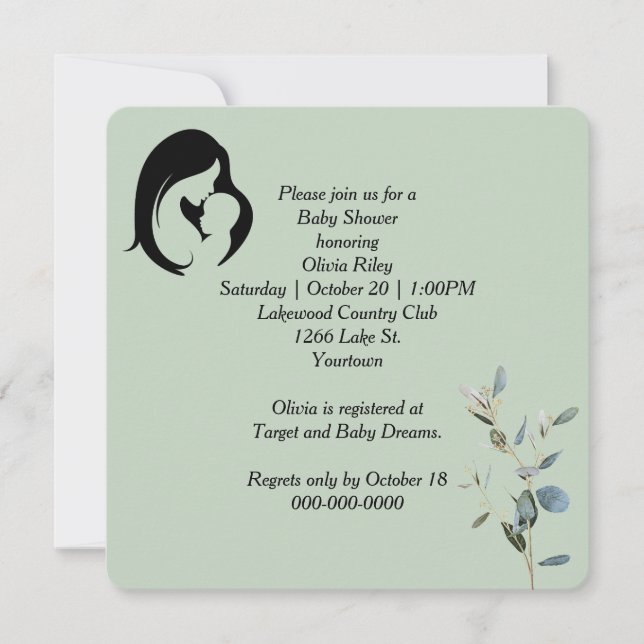 Invitation Baby shower pour mère et enfant (Devant)