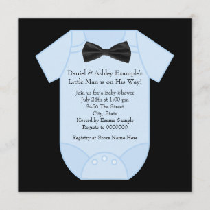 Invitation Baby shower pour un adorable petit garçon bleu et