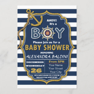 Invitation baby shower pour un garçon