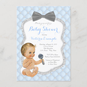 Invitation Baby-Shower pour un Garçon avec un Nœud Papillon G