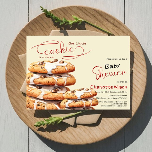 Invitation Baby Shower pour un Petit Biscuit Mignon (Créateur téléchargé)