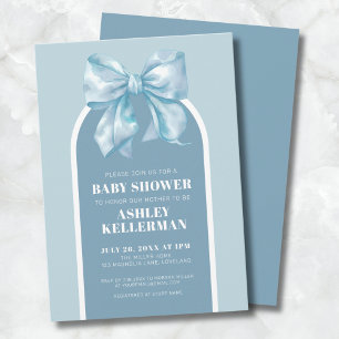 Invitation Baby shower pour un petit garçon avec un joli nœud