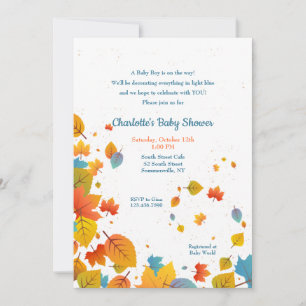 Invitation Baby Shower pour un Petit Garçon d'Automne