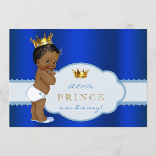 Invitation Baby-shower pour un prince afro-américain