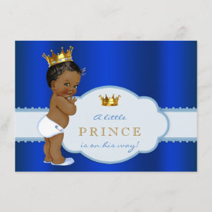 Invitation Baby-shower pour un prince afro-américain