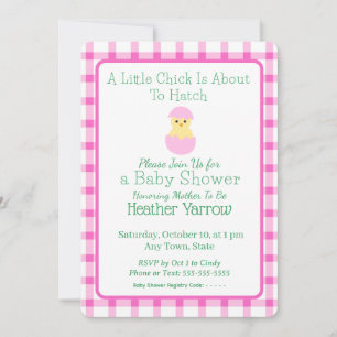 Invitation Baby-Shower pour une Petite Poussine Prête à Éclor