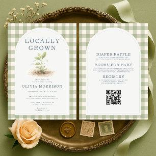 Invitation Baby Shower Pousses Cultivées Localement Tout-en-U
