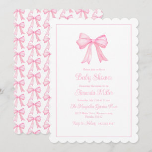 Invitation Baby shower préppin rose