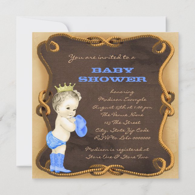 Invitation Baby Shower Prince Cowboy (Dos)