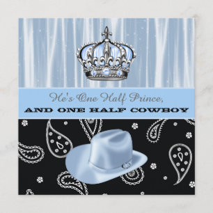 Invitation Baby shower Prince et Cowboy