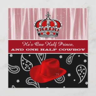 Invitation Baby shower Prince et Cowboy