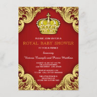 Baby shower Prince Fancy rouge et or