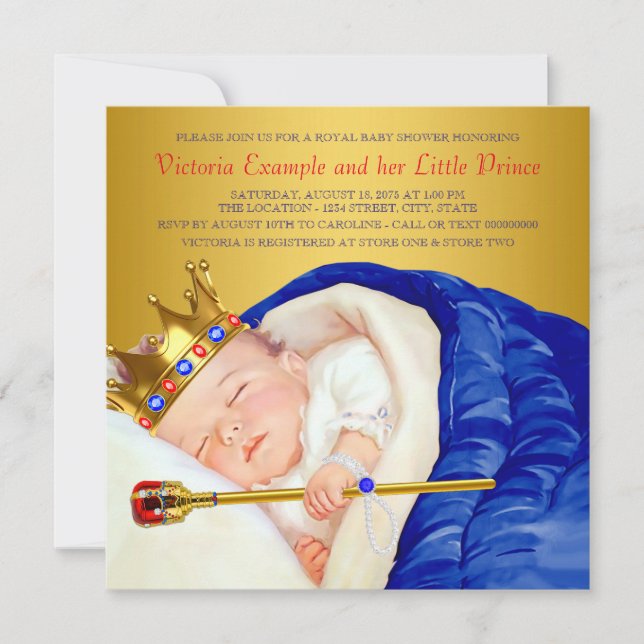 Invitation Baby Shower Prince Royal (Devant)