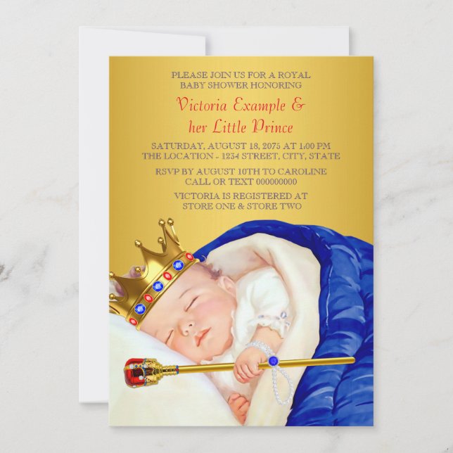 Invitation Baby Shower Prince Royal (Devant)