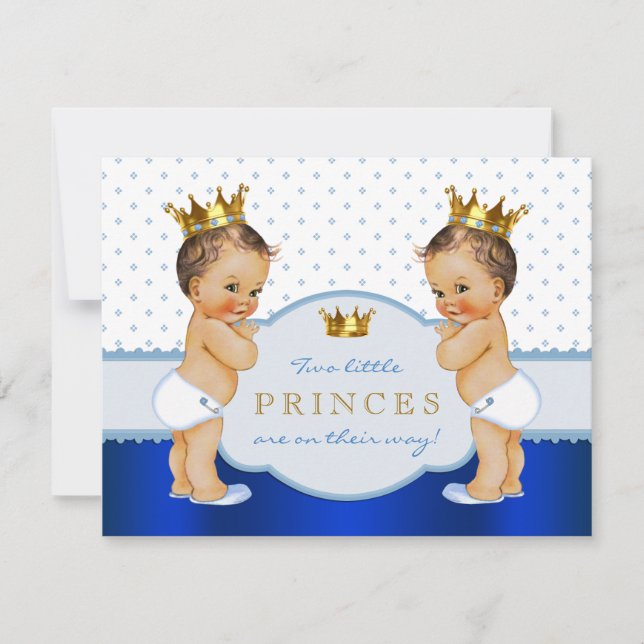 Invitation Baby shower Prince Twin (Devant)
