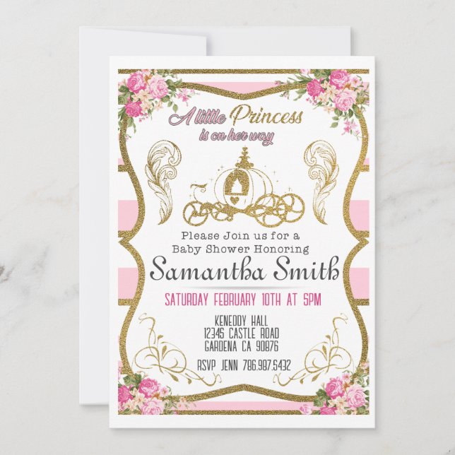 Invitation Baby shower Princess (Devant)
